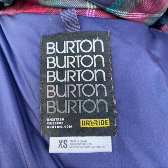 Burton Mecca Trench Down JacketLongPlaid Trench XS - Picture 14 of 16